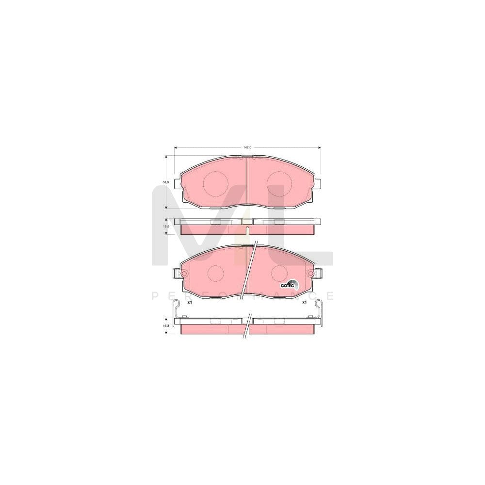 TRW Cotec Gdb3201 Brake Pad Set With Acoustic Wear Warning | ML Performance Car Parts