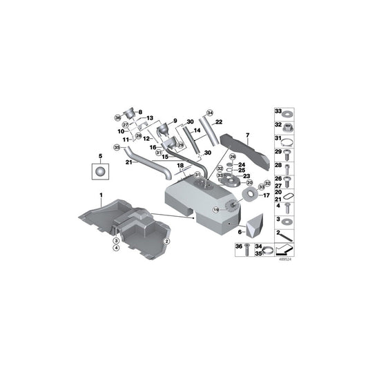 Genuine BMW 16128428501 Cover, Tank Trim Panel FIREWALL (Inc. M6 GT3) | ML Performance US