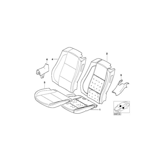Genuine BMW 52108255550 E46 Cover Backrest Leather Right GRAU (Inc. 325Ci, 320Cd & 318Ci) | ML Performance US Car Parts
