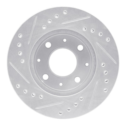 R1 Concepts R1 82-83 Honda Civic Hatchback Front Right Drilled & Slotted Silver Brake Rotor