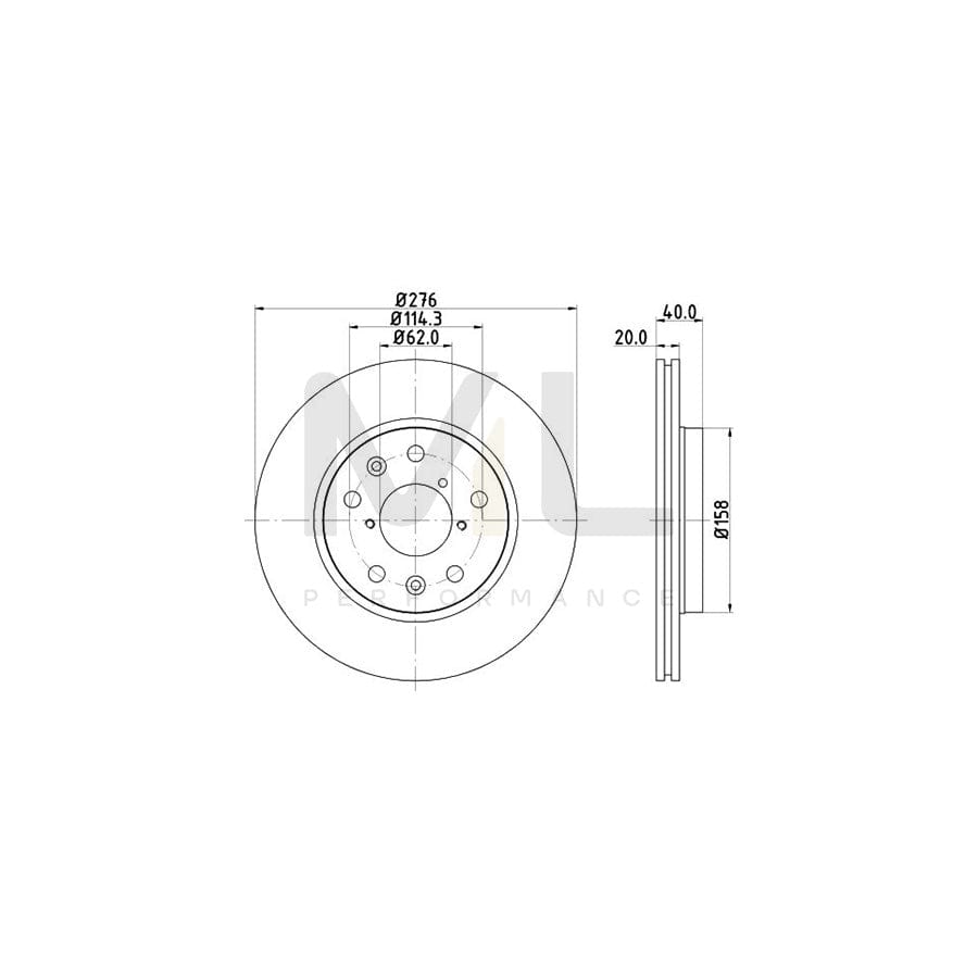 HELLA PRO 8DD 355 117-881 Brake Disc for SUZUKI Swift III Hatchback (MZ, EZ) Externally Vented, Coated, without wheel hub, without wheel studs