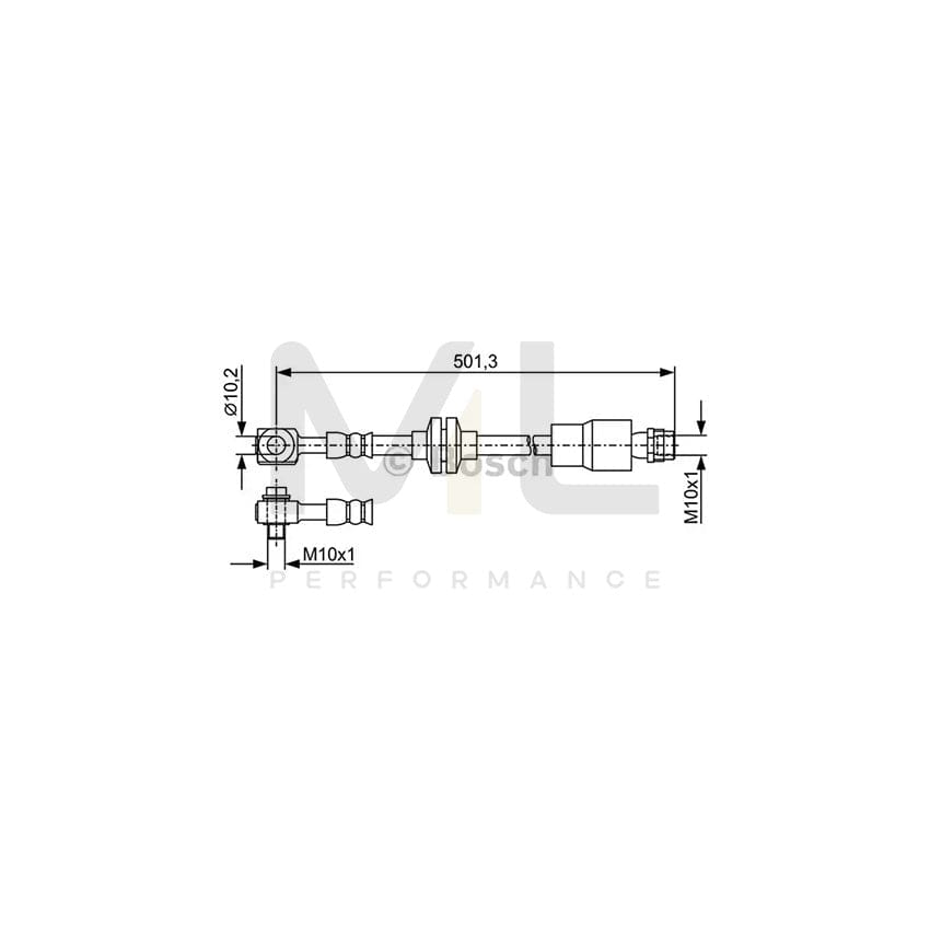 BOSCH 1 987 481 937 Brake Hose 490mm, M10x1 | ML Performance Car Parts