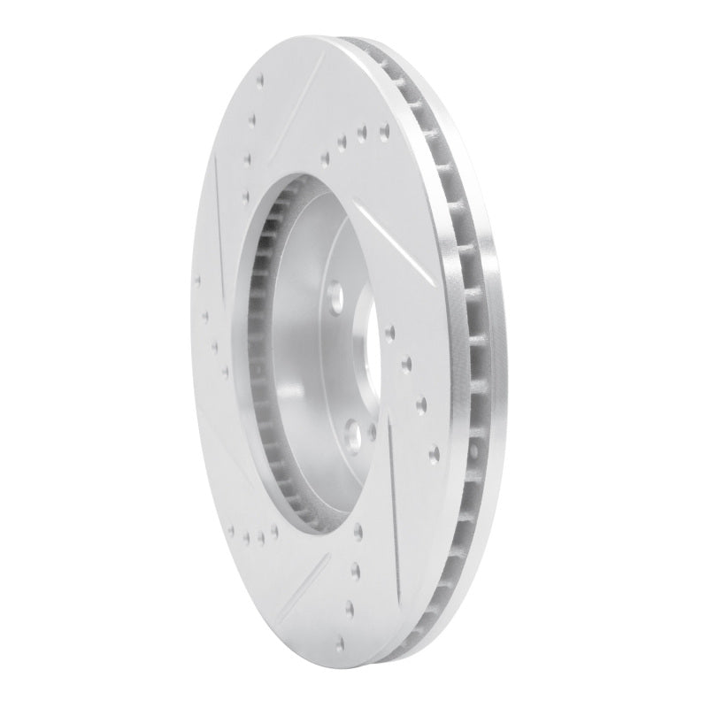 R1 Concepts R1 01-05 Toyota RAV4 Front Right Drilled & Slotted Silver Brake Rotor