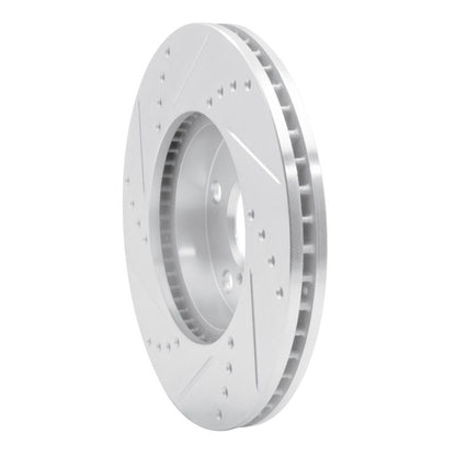 R1 Concepts R1 01-05 Toyota RAV4 Front Right Drilled & Slotted Silver Brake Rotor