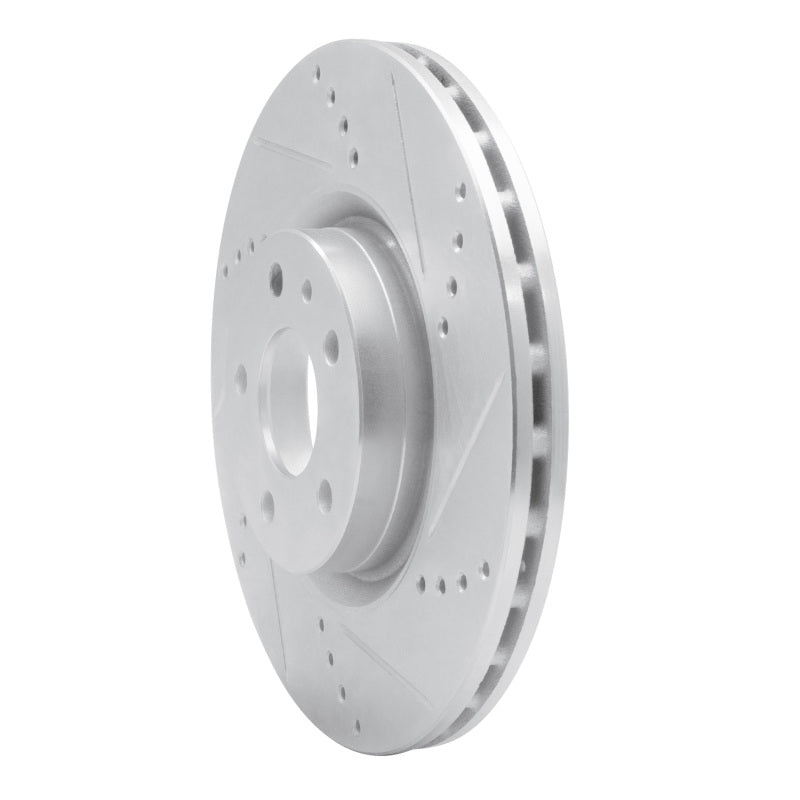 R1 Concepts R1 91-20 Alfa Romeo 164 Front Right Drilled & Slotted Silver Brake Rotor