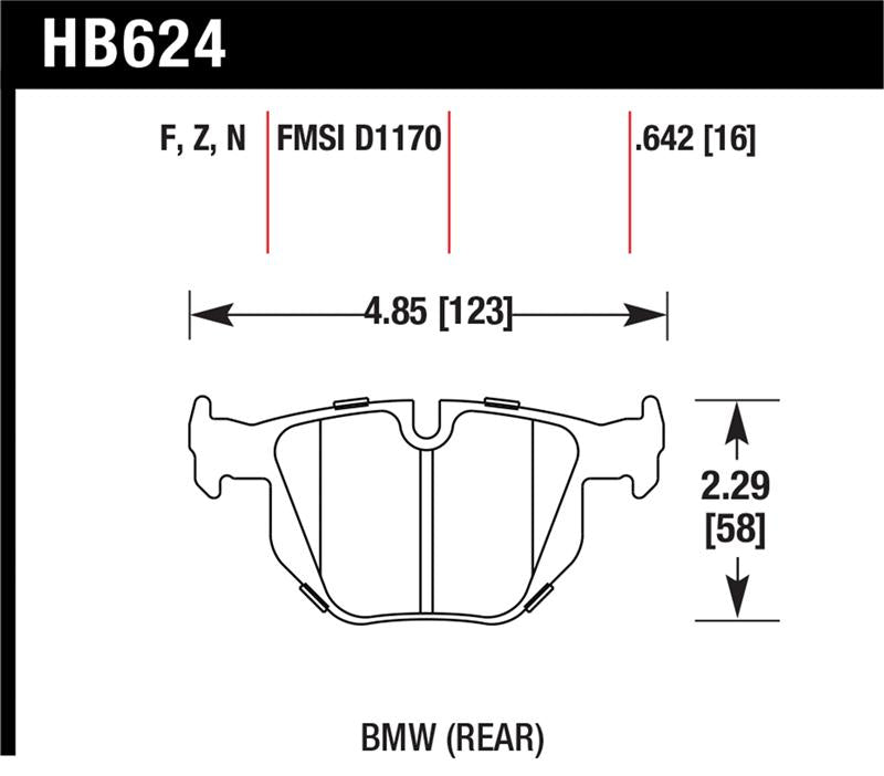 Hawk Performance Hawk 06 BMW 330i/330xi / 07-09 335i / 07-08 335xi / 09 335d / 08-09 328i HPS Street Rear Brake Pads