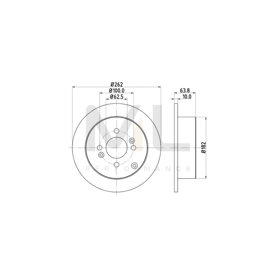 HELLA PRO 8DD 355 118-851 Brake Disc Solid, Coated, without wheel hub, without wheel studs