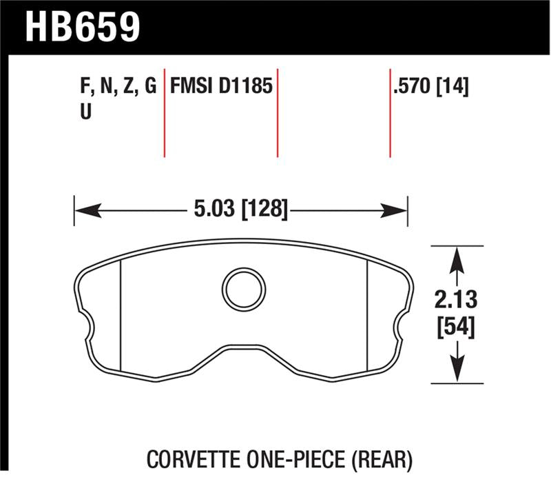 Hawk Performance Hawk 06-10 Chevy Corvette (Improved Pad Design) Rear HPS Street Brake Pads