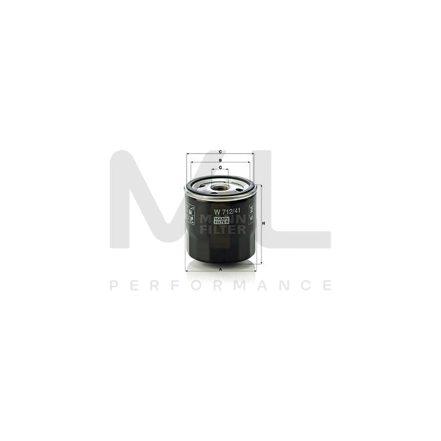 MANN-FILTER W 712/41 Oil Filter Spin-on Filter