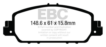 EBC Racing 13-15 Honda Accord Coupe 3.5L Front RP-X Brake Pads