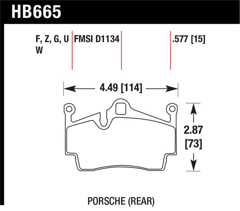 Hawk Performance Hawk 2014-2015 Porsche Cayman Performance Ceramic Street Rear Brake Pads