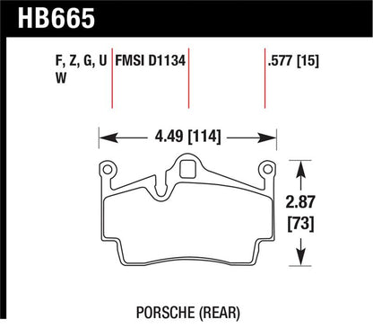 Hawk Performance Hawk 2014-2015 Porsche Cayman Performance Ceramic Street Rear Brake Pads