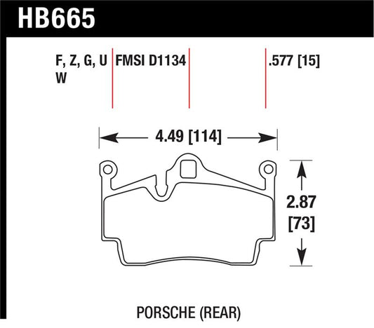 Hawk Performance Hawk 2014-2015 Porsche Cayman Performance Ceramic Street Rear Brake Pads