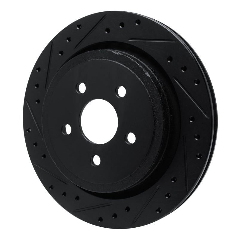 R1 Concepts R1 89-95 Chrysler LeBaron Rear Left Drilled & Slotted Black Brake Rotor
