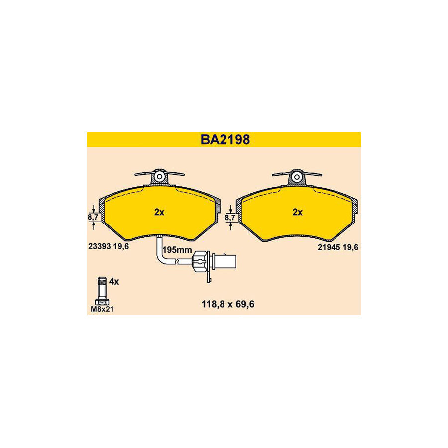 Barum Ba2198 Brake Pad Set