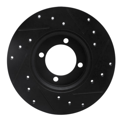 R1 Concepts R1 74-87 Dodge COLT Front Left Drilled & Slotted Black Brake Rotor