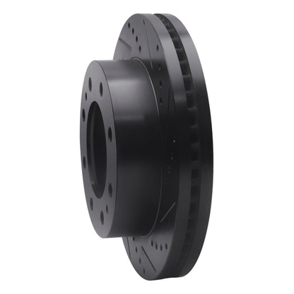 R1 Concepts R1 85-89 Chevrolet P30 Front Right Drilled & Slotted Black Brake Rotor