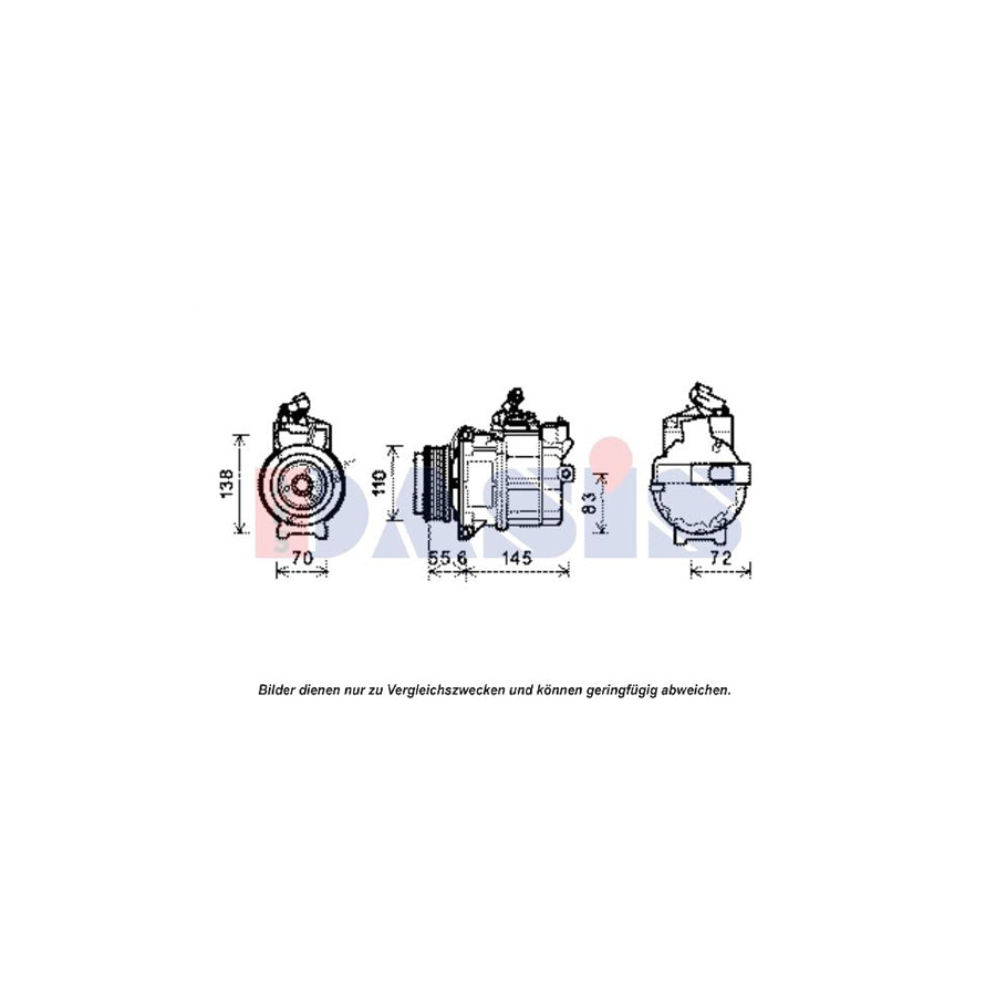 AKS Dasis 851903N Compressor, Air Conditioning for Land Rover Range Rover III (L322)