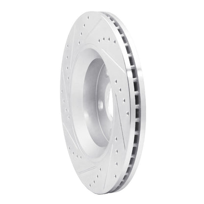R1 Concepts R1 12-18 Jeep Wrangler Front Right Drilled & Slotted Silver Brake Rotor