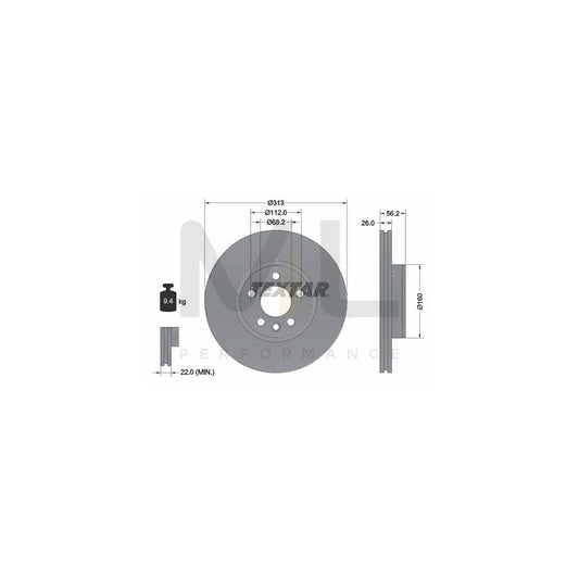 TEXTAR PRO+ 92109905 Brake Disc Internally Vented, Coated, High-carbon, without wheel hub, without wheel studs | ML Performance Car Parts