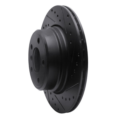 R1 Concepts R1 02-06 BMW X5 Rear Right Drilled & Slotted Black Brake Rotor