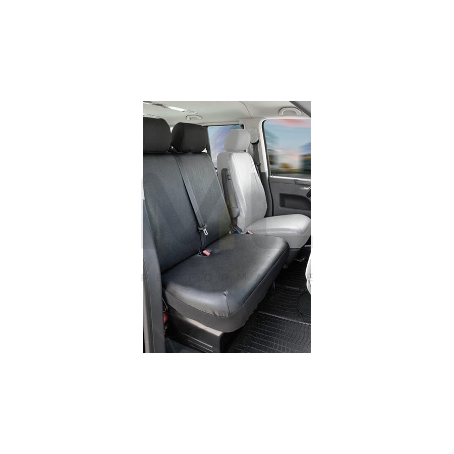 WALSER 11454 Car seat cover for VW TRANSPORTER Black, Leatherette, Polyester, Front
