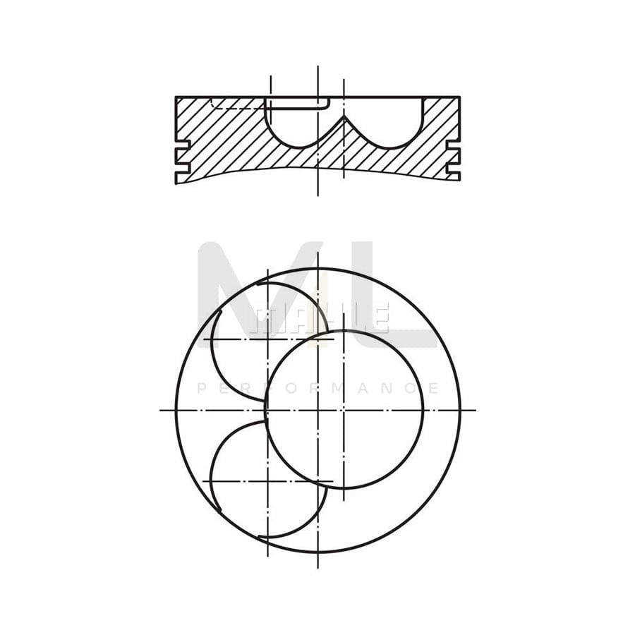 MAHLE ORIGINAL 034 90 12 Piston 81,51 mm, at steering cylinder, Axle stop on frame, with piston ring carrier, without cooling duct | ML Performance Car Parts