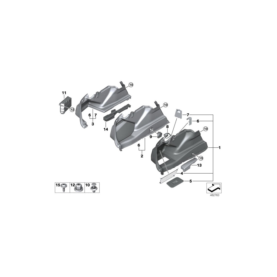 Genuine BMW 51477373577 F90 G30 Covering Left (Inc. 525d, 540dX & 530iX) | ML Performance US Car Parts