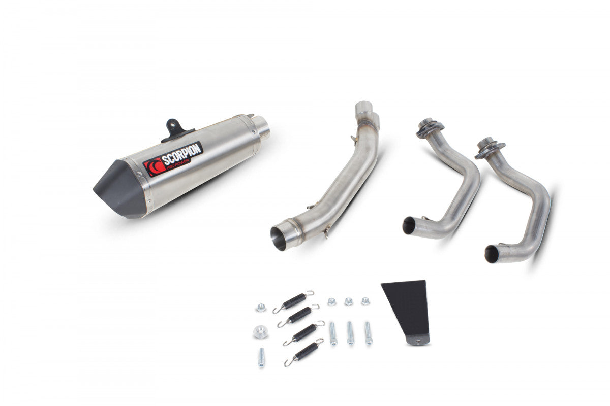 Scorpion RKA110SYSSEO Kawasaki Versys 650 Serket Taper Full System - Brushed Stainless Steel Sleeve | ML Performance US US