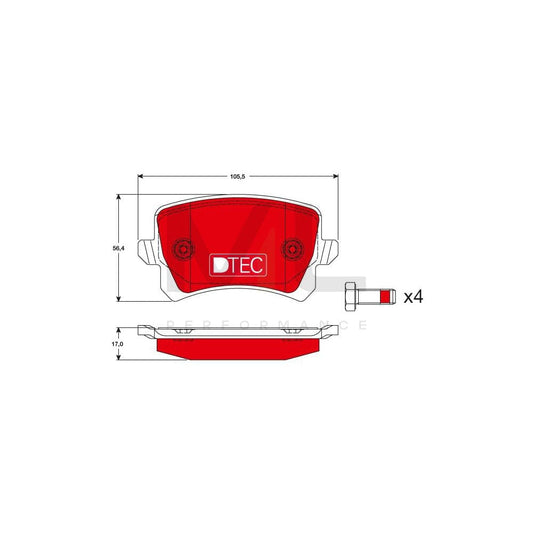 TRW Dtec Cotec Gdb1763Dte Brake Pad Set With Brake Caliper Screws, With Accessories | ML Performance Car Parts