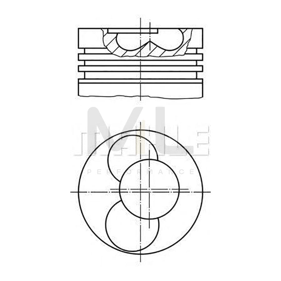 MAHLE ORIGINAL 0302900 Piston 79,51 mm, at steering cylinder, Axle stop on frame, with piston rings, with piston ring carrier | ML Performance Car Parts