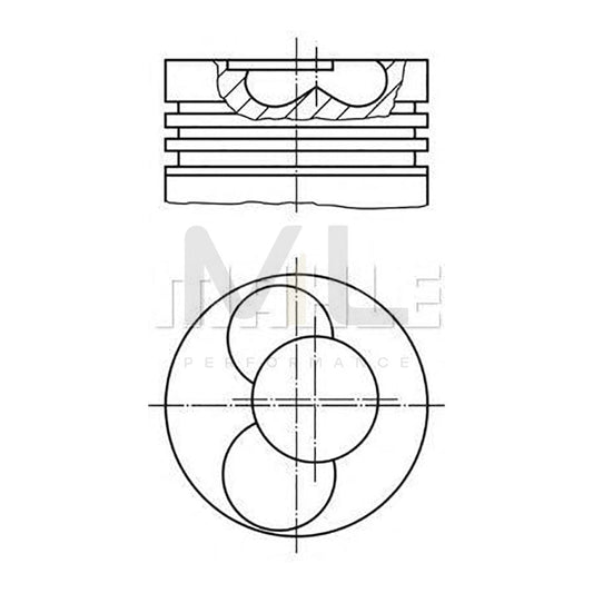 MAHLE ORIGINAL 0302900 Piston 79,51 mm, at steering cylinder, Axle stop on frame, with piston rings, with piston ring carrier | ML Performance Car Parts