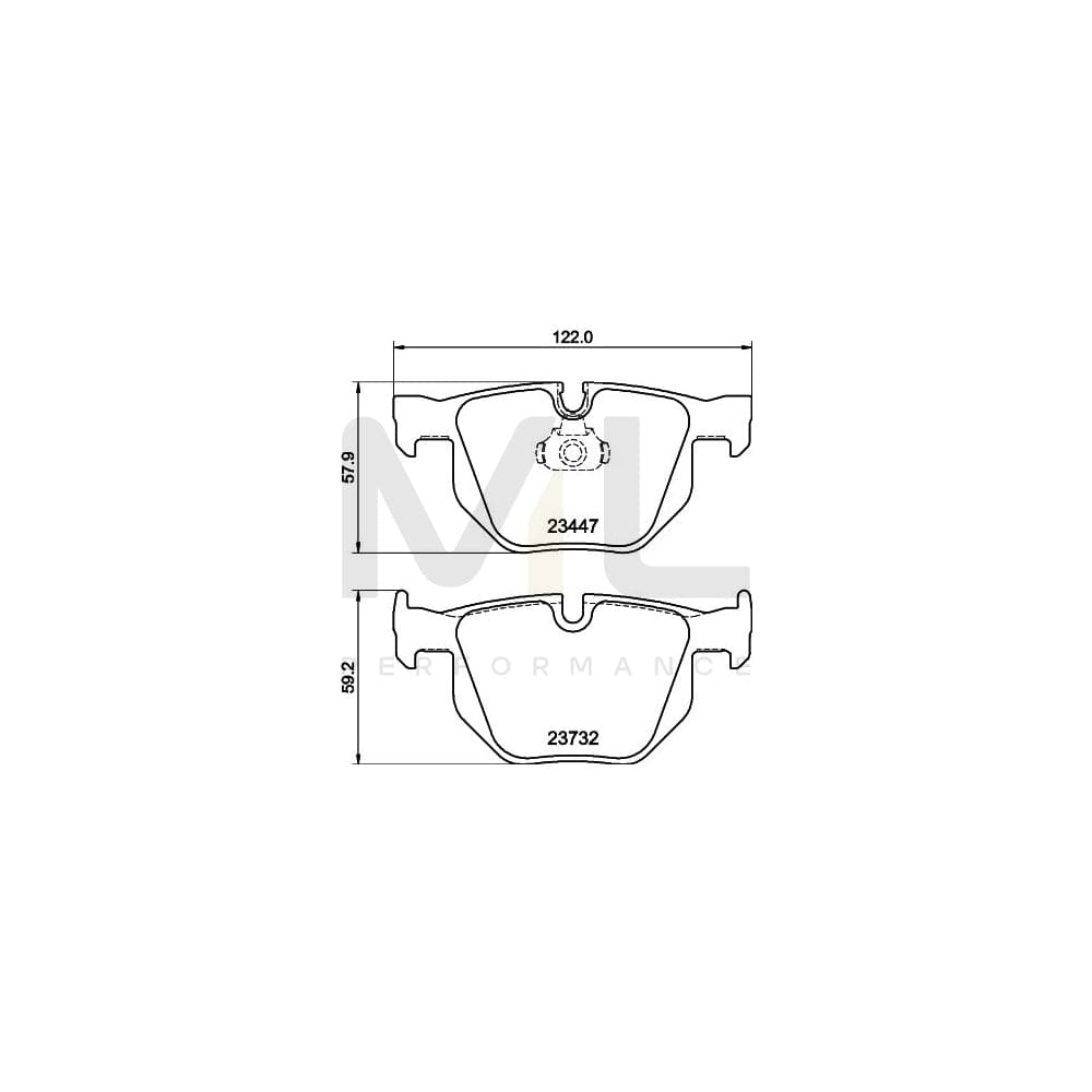 Hella 8DB 355 013-941 Brake Pad Set Prepared For Wear Indicator