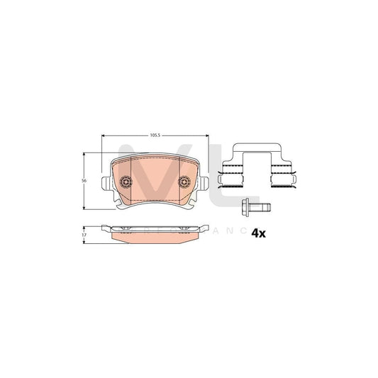TRW Gdb2083 Brake Pad Set Not Prepared For Wear Indicator, With Brake Caliper Screws, With Accessories | ML Performance Car Parts