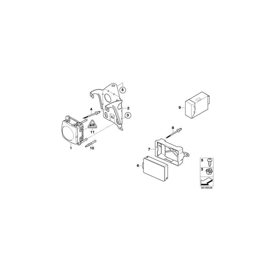 Genuine BMW 66316774510 E60 E61 Bracket For Sensor, Srr (Inc. 535xi) | ML Performance US Car Parts