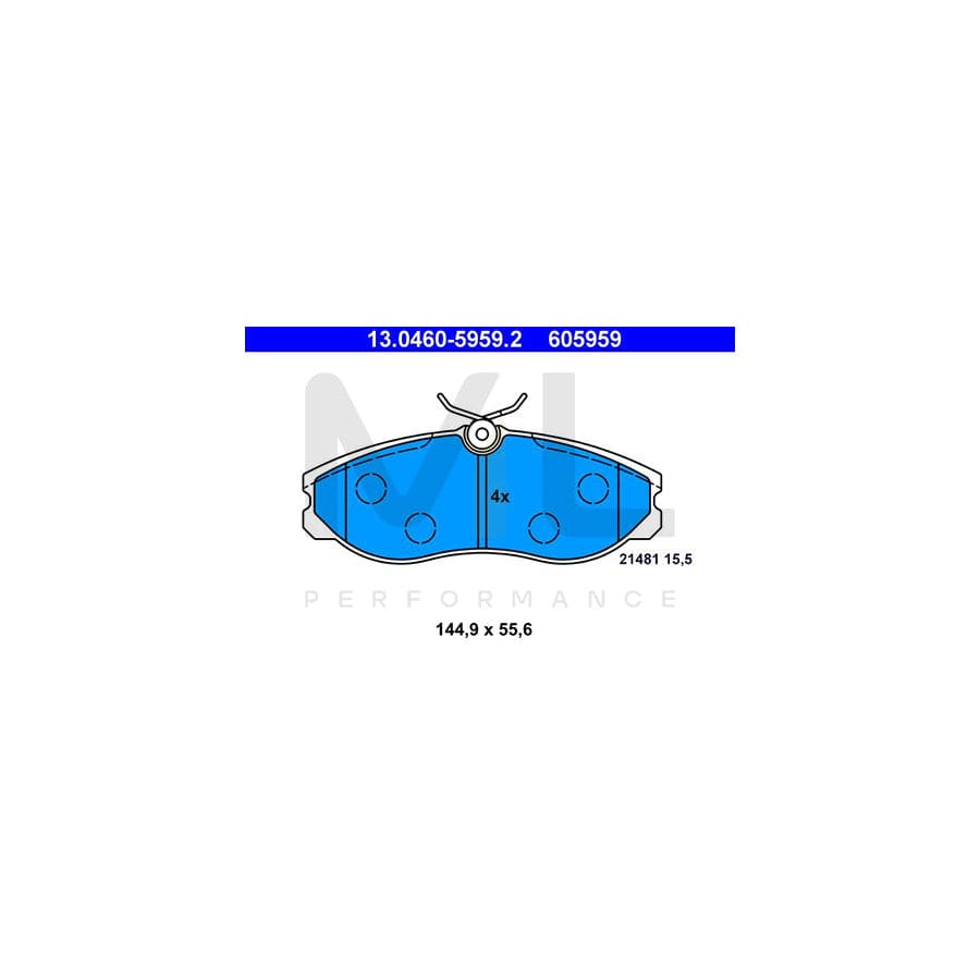 ATE 13.0460-5959.2 Brake pad set excl. wear warning contact