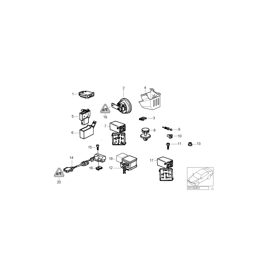 Genuine BMW 65758360046 E36 Bracket Micro Switch (Inc. 325i) | ML Performance US Car Parts