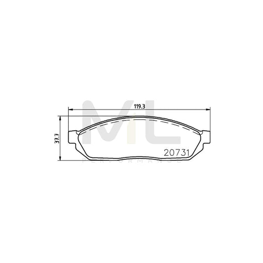 Hella 8DB 355 007-281 Brake Pad Set Not Prepared For Wear Indicator