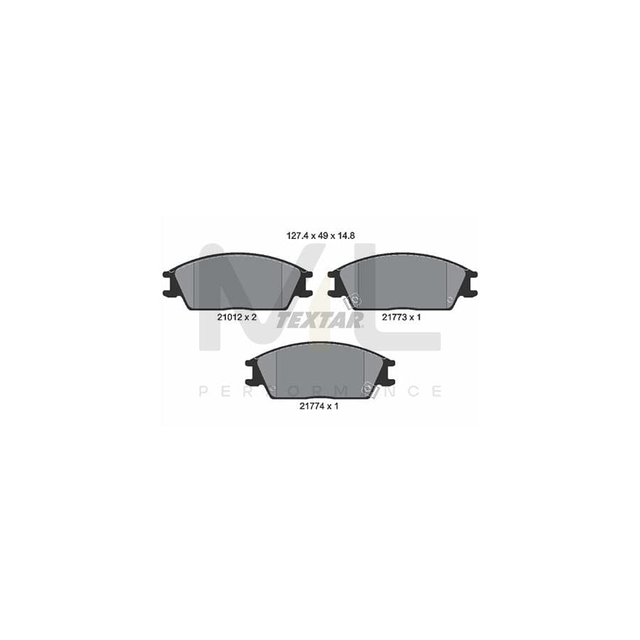 TEXTAR 2101202 Brake pad set with acoustic wear warning | ML Performance Car Parts