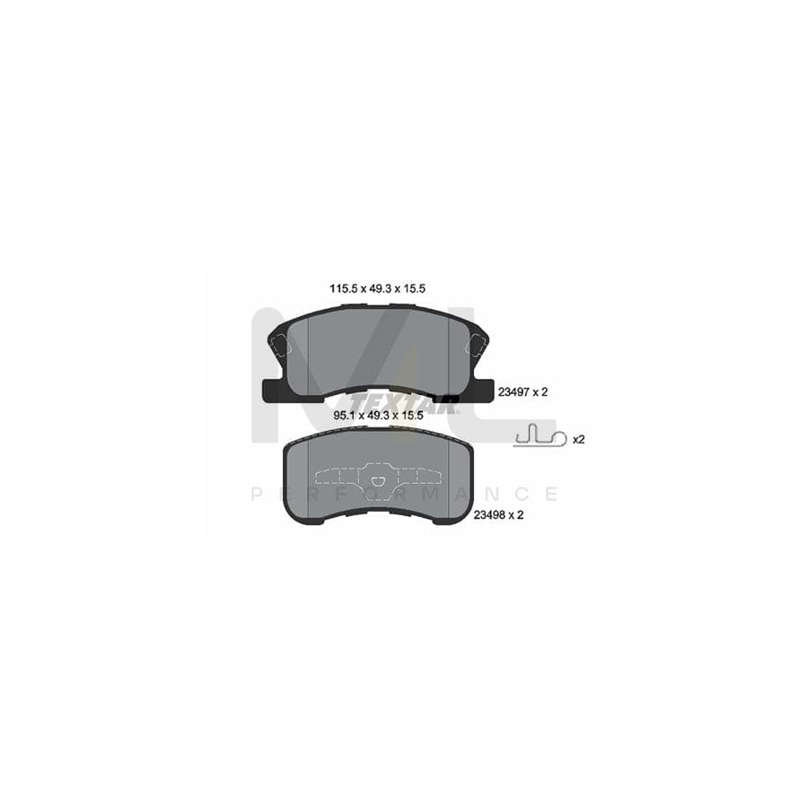 TEXTAR 2349701 Brake pad set with acoustic wear warning | ML Performance Car Parts