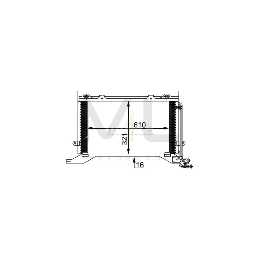 MAHLE ORIGINAL AC 248 000P Air conditioning condenser suitable for MERCEDES-BENZ E-Class without dryer | ML Performance Car Parts