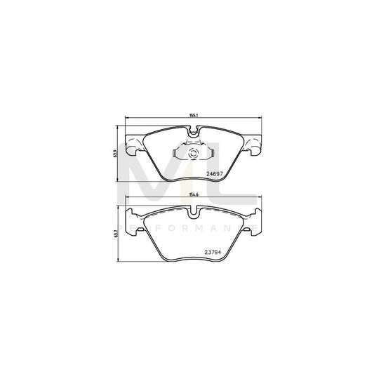 Hella 8DB 355 014-351 Brake Pad Set For Bmw 5 Series Prepared For Wear Indicator