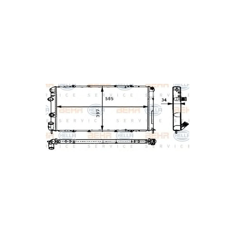 Hella 8MK 376 715-531 Engine Radiator For Renault Megane