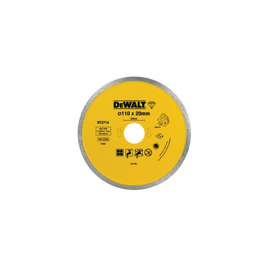 DEWALT DEWDT3714QZ DT3714 Diamond Tile Blade 110 x 20mm