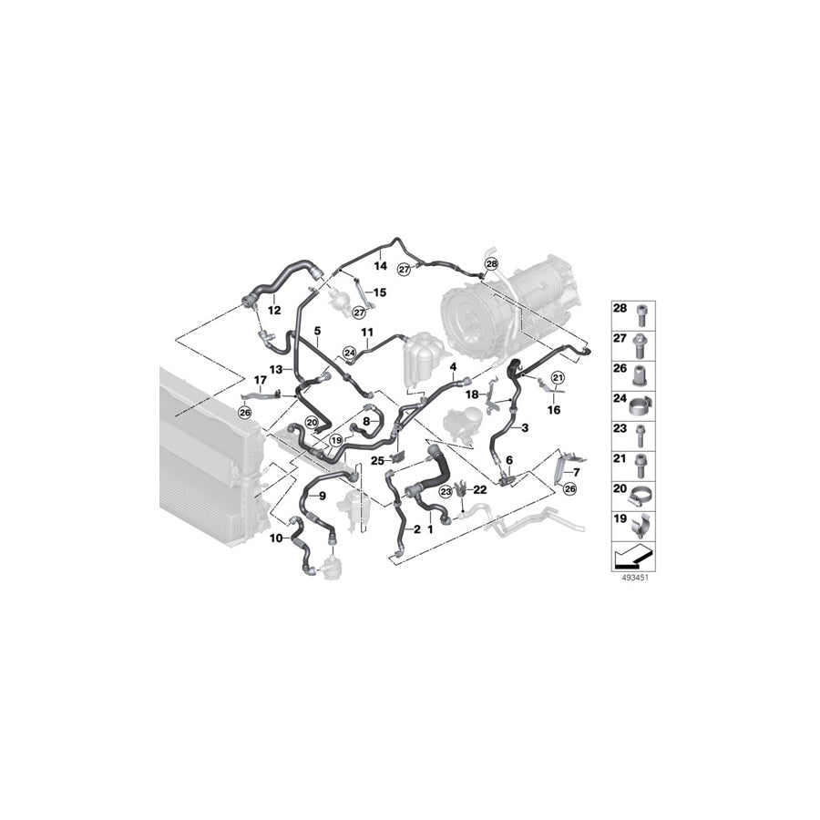 Genuine BMW 17127644104 F15 Hose For Electric Coolant Pump (Inc. X5 40eX) | ML Performance US