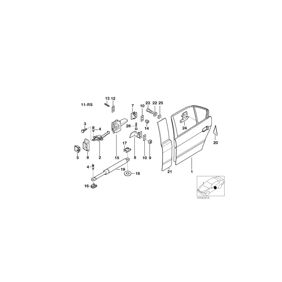 Genuine BMW 51228163986 E39 Right Door Brake Cover (Inc. 530i, 528i & 525i) | ML Performance US Car Parts