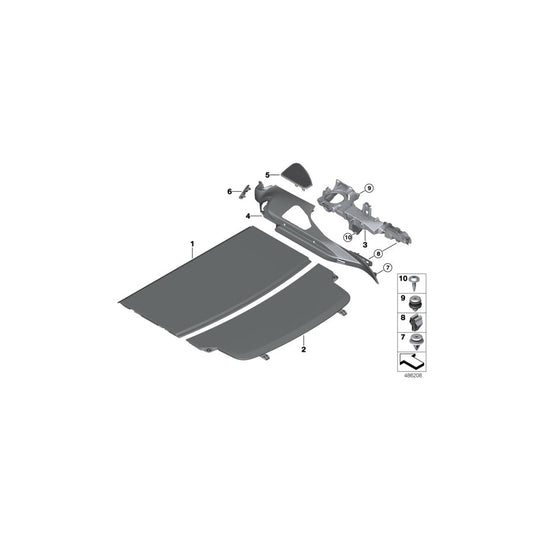 Genuine BMW 51477444566 G32 Parcel Shelf, Front SCHWARZ (Inc. 640iX, 630d & 630iX) | ML Performance US Car Parts