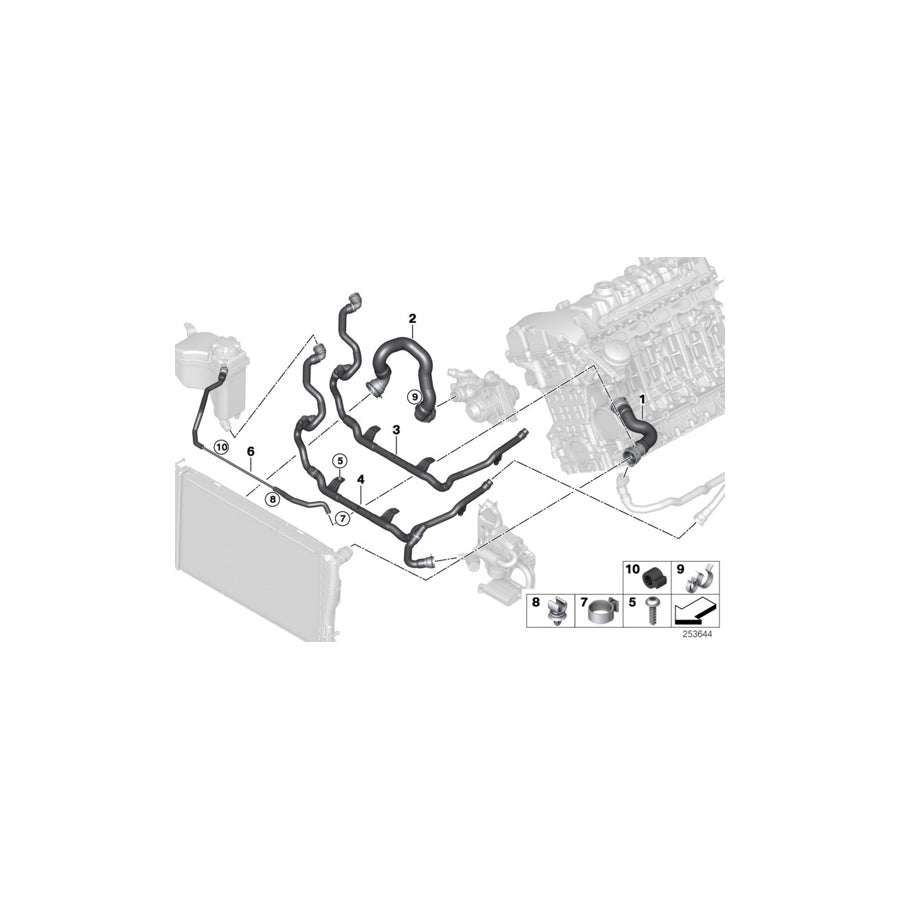 Genuine BMW 17127585739 E89 Line, Heater Return - Thermostat Expansion tank (Inc. Z4 35i) | ML Performance US