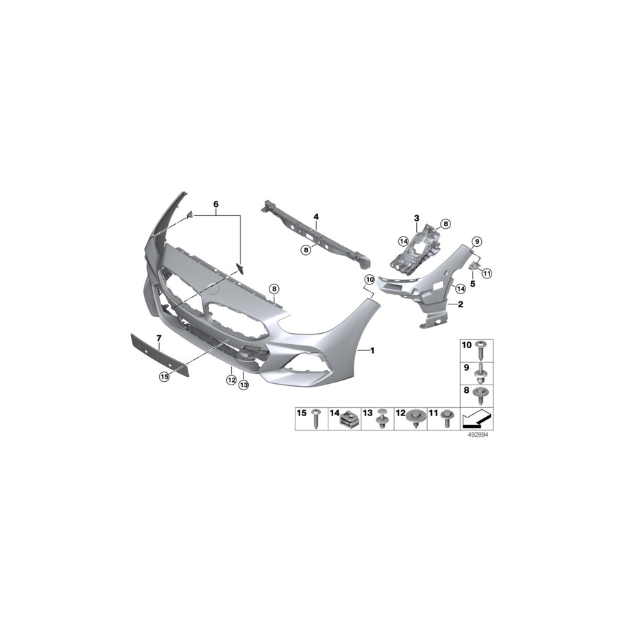 Genuine BMW 51118746250 G29 Trim Cover, Bumper, Primed, Front US (Inc. Z4 30i & Z4 M40i) | ML Performance US Car Parts