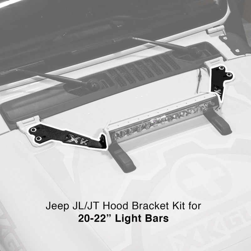 XKGLOW XK Glow Jeep JK Hood 20In Light Bar Bracket Kit
